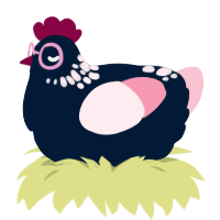 Grass Jelly, a tumblr and rose chicken with a neck-speckle pattern