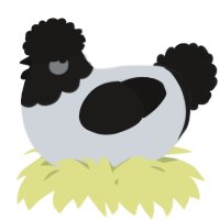 A mist and sable chicken with a head pattern