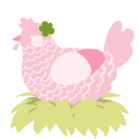 A rose chicken with a lace pattern