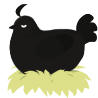 A sable and black chicken with a neck-speckle pattern
