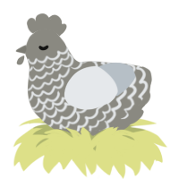 A ash and mist chicken with a lace pattern