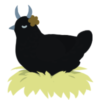 Onyx, a sable chicken with a half-lace pattern