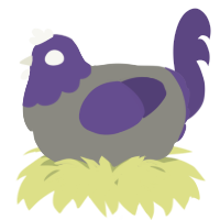 A ash and overcast chicken with a head pattern