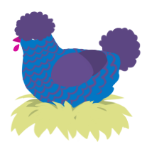 A sapphire and overcast chicken with a lace pattern