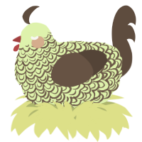 A apple and bark chicken with a double-lace pattern