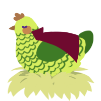 A lime and leaf chicken with a lace pattern