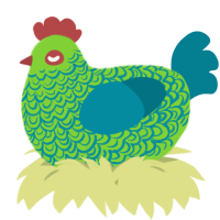 A grass and sea chicken with a double-lace pattern