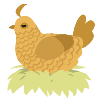 A honey and gold chicken with a lace pattern