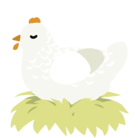 A white chicken with a half-lace pattern