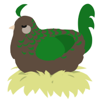 A bark and leaf chicken with a half-lace pattern