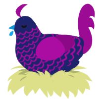 80s Retro Aesthetic, a navy and plum chicken with a lace pattern