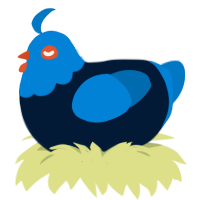 A tumblr and sapphire chicken with a head pattern