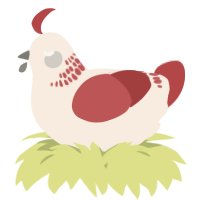 A cream and red chicken with a neck-band pattern