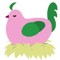A pink and viridian chicken