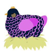 A tumblr and orchid chicken with a lace pattern