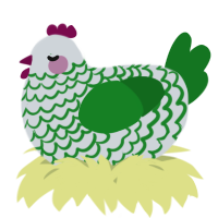 A mist and leaf chicken with a lace pattern