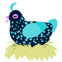 algae spawn, a tumblr and aqua chicken with a speckle pattern