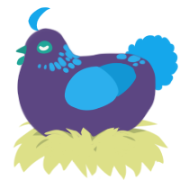 A overcast and sky chicken with a neck-speckle pattern