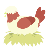 Honeycrisp, a white and red chicken with a head pattern