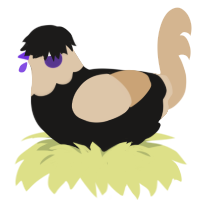 A sable and beige chicken with a head pattern