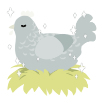 Canio, a silver chicken with a half-lace pattern
