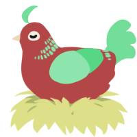 A red and spring chicken with a neck-band pattern