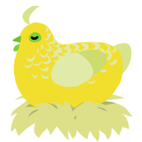 A yellow and lemon chicken with a half-lace pattern
