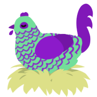 A spring and violet chicken with a lace pattern