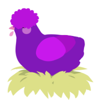 A violet and amethyst chicken