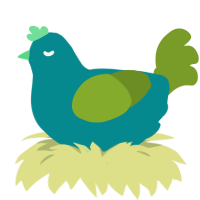 swamp, a teal and chartreuse chicken