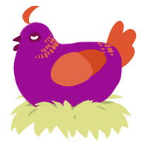 A plum and vermilion chicken with a neck-band pattern