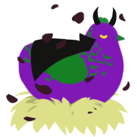 A violet and leaf chicken with a half-lace pattern
