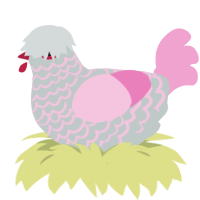 (unnamed), a silver and pink chicken with a lace pattern