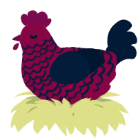 A maroon and tumblr chicken with a lace pattern