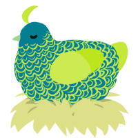 A sea and lime chicken with a double-lace pattern