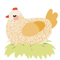 A cream and honey chicken with a double-lace pattern