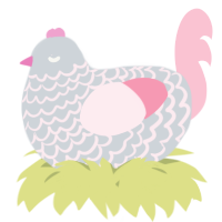 A mist and rose chicken with a lace pattern