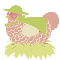 A rose chicken with a lace pattern