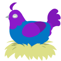 (unnamed), a sapphire and violet chicken with a head pattern