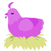 A orchid chicken with a head pattern