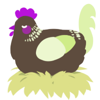 A bark and apple chicken with a neck-band pattern