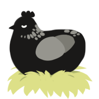 A sable and ash chicken with a neck-speckle pattern