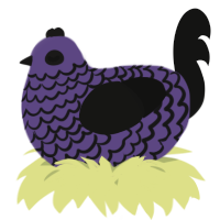 A overcast and black chicken with a lace pattern
