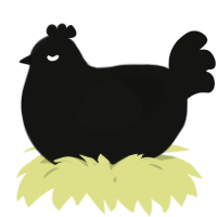 A black chicken with a neck-speckle pattern