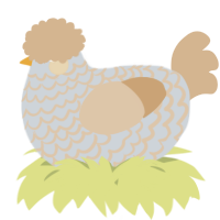 A mist and beige chicken with a lace pattern