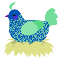 Marina, a ultramarine and spring chicken with a double-lace pattern