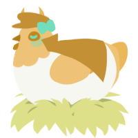 A white and honey chicken with a head pattern