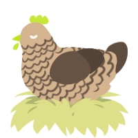A beige and bark chicken with a lace pattern