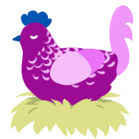 A plum and lavender chicken with a half-lace pattern