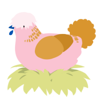 A rose and orange chicken with a neck-band pattern